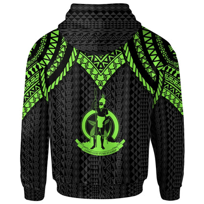 Vanuatu Hoodie - Polynesian Armor Style Green