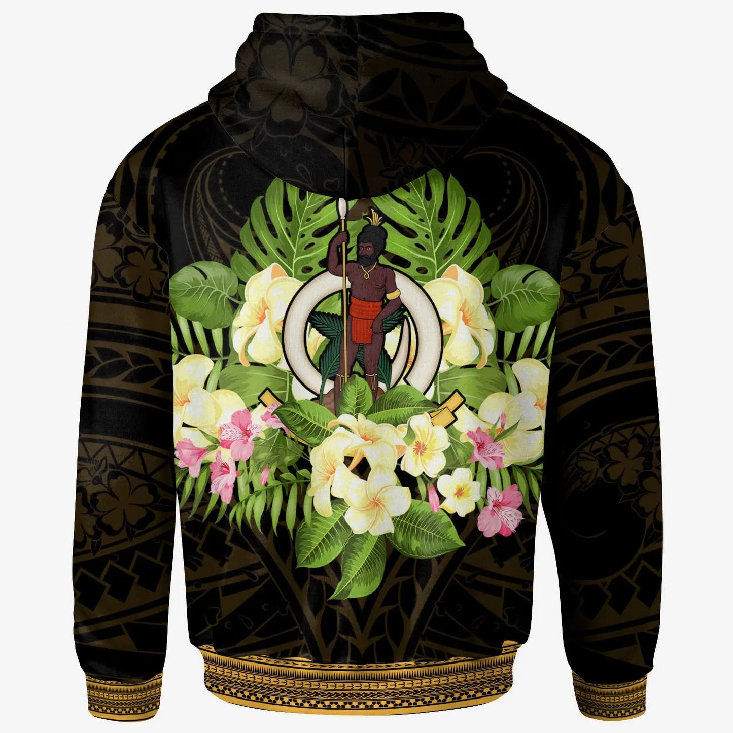 Vanuatu Hoodie - Polynesian Gold Patterns Collection