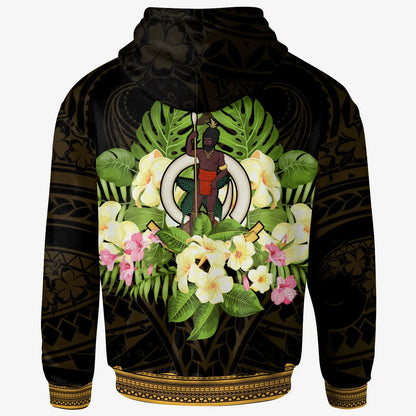 Vanuatu Hoodie - Polynesian Gold Patterns Collection