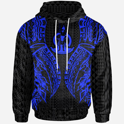 Vanuatu Hoodie - Polynesian Lion Head Blue Style
