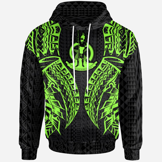 Vanuatu Hoodie - Polynesian Lion Head Green Style