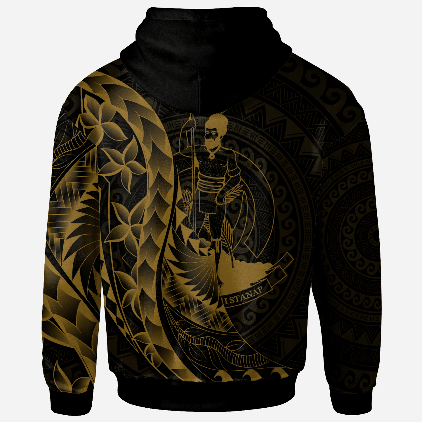Vanuatu Hoodie - Polynesian Pattern Style Gold Color