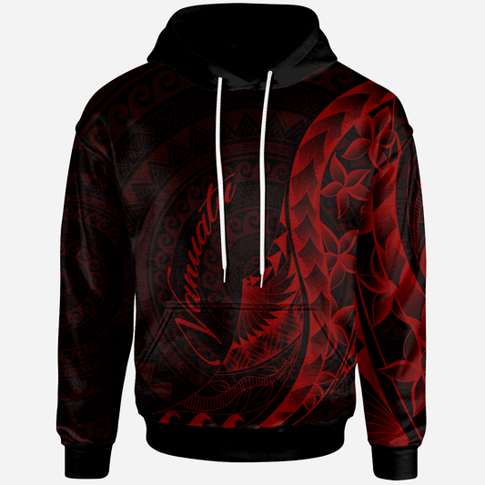Vanuatu Hoodie - Polynesian Pattern Style Red Color