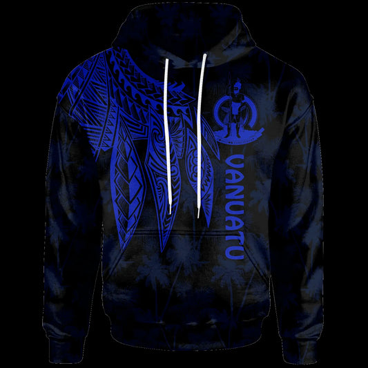 Vanuatu Hoodie - Polynesian Wings (Blue)