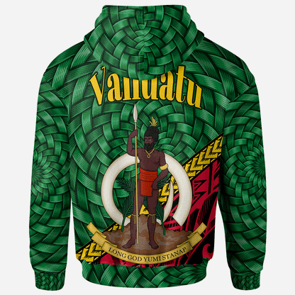 Vanuatu Hoodie - Sola Polynesian Patterns With Bamboo