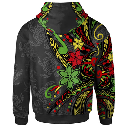 Vanuatu Hoodie - Tribal Flower With Special Turtles