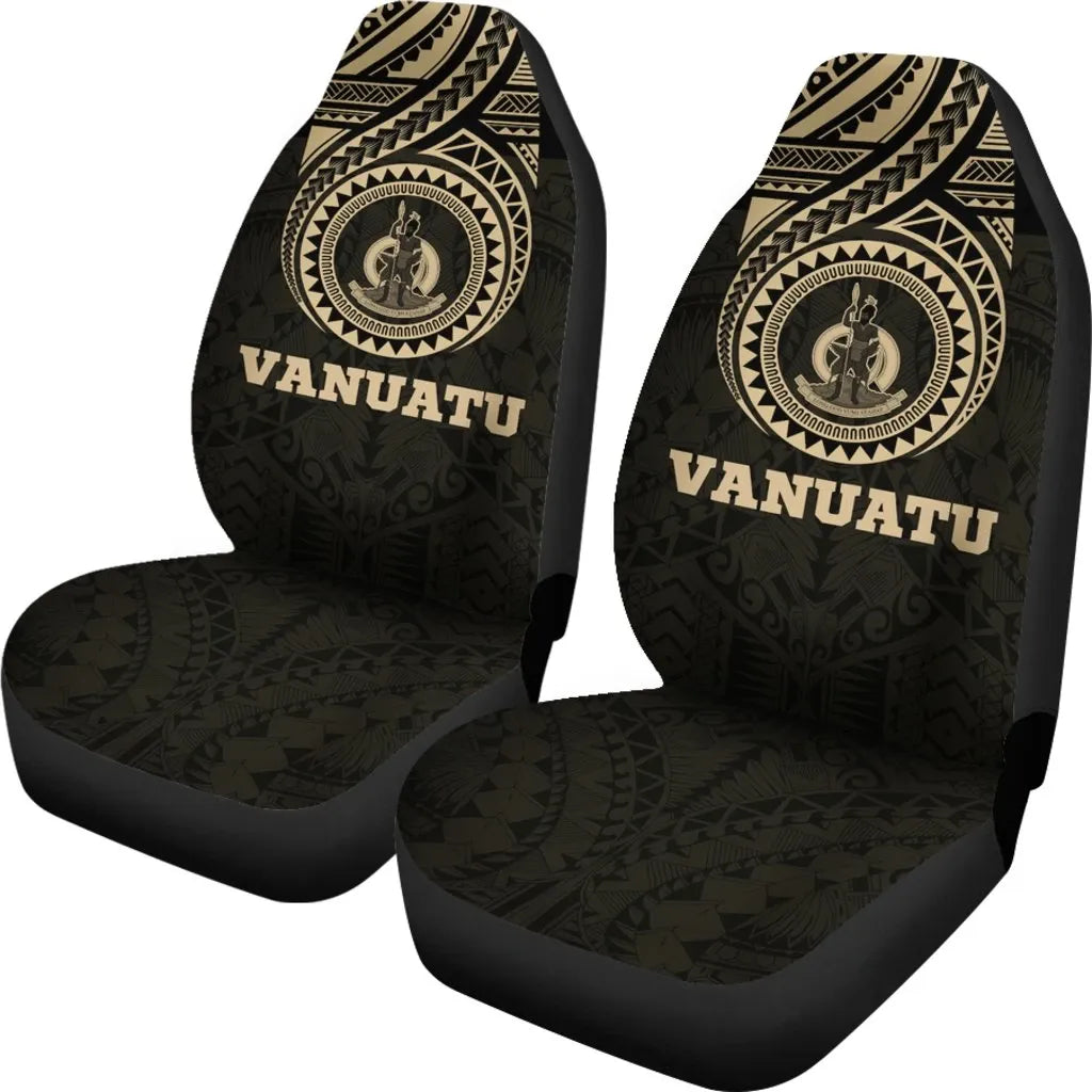 Vanuatu Car Seat Covers - Vanuatu Coat Of Arms Polynesian Tattoo