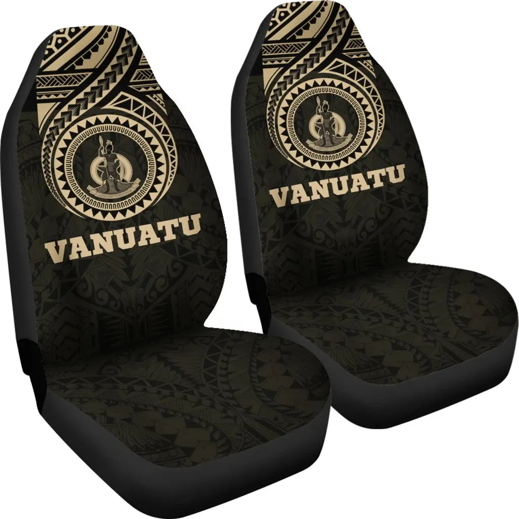 Vanuatu Car Seat Covers - Vanuatu Coat Of Arms Polynesian Tattoo