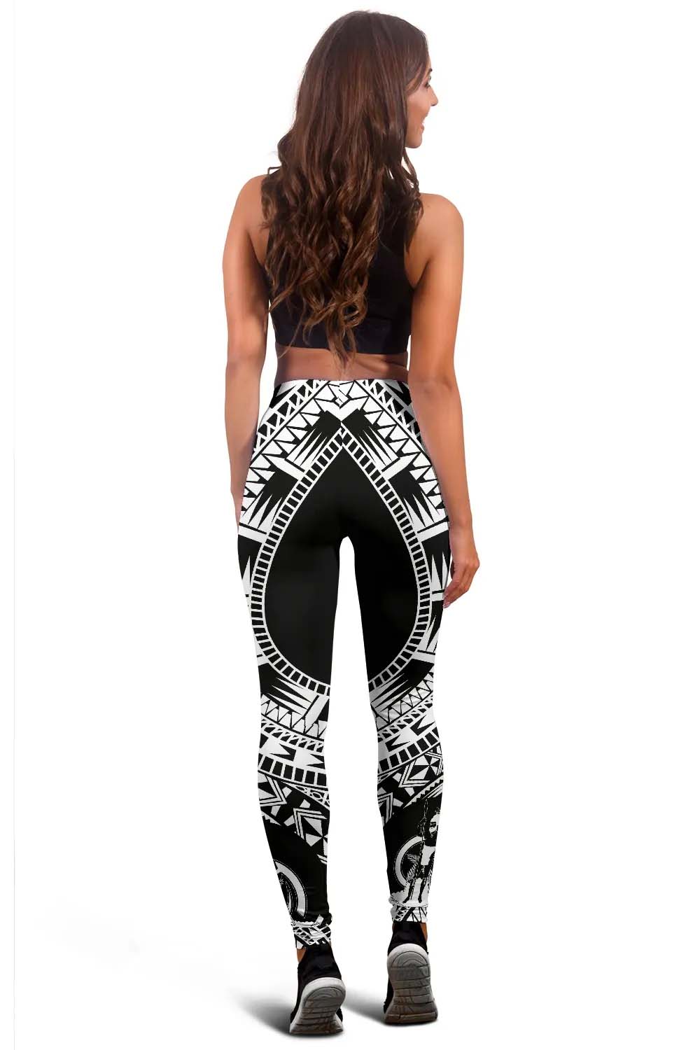 Vanuatu Legging Polynesian Pattern Black