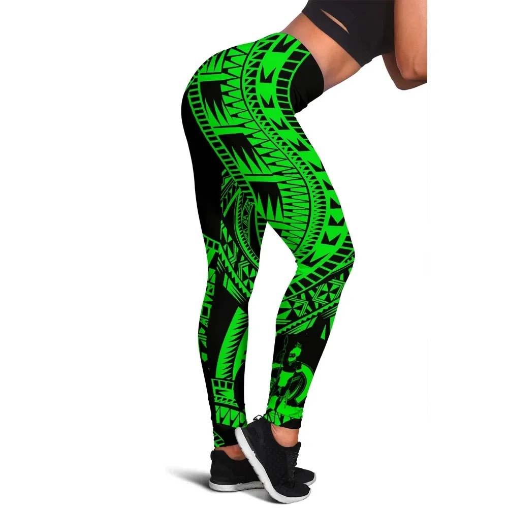 Vanuatu Legging Polynesian Pattern Green