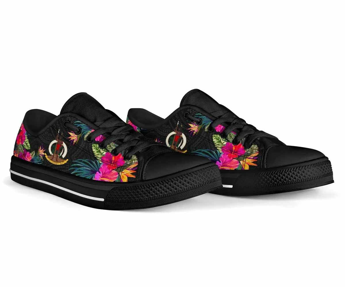 Vanuatu Low Top Shoes - Hibiscus Polynesian Pattern