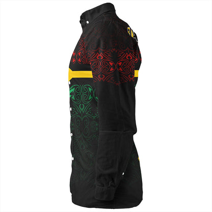 Vanuatu Long Sleeve Shirt Melanesia Tribal Pattern