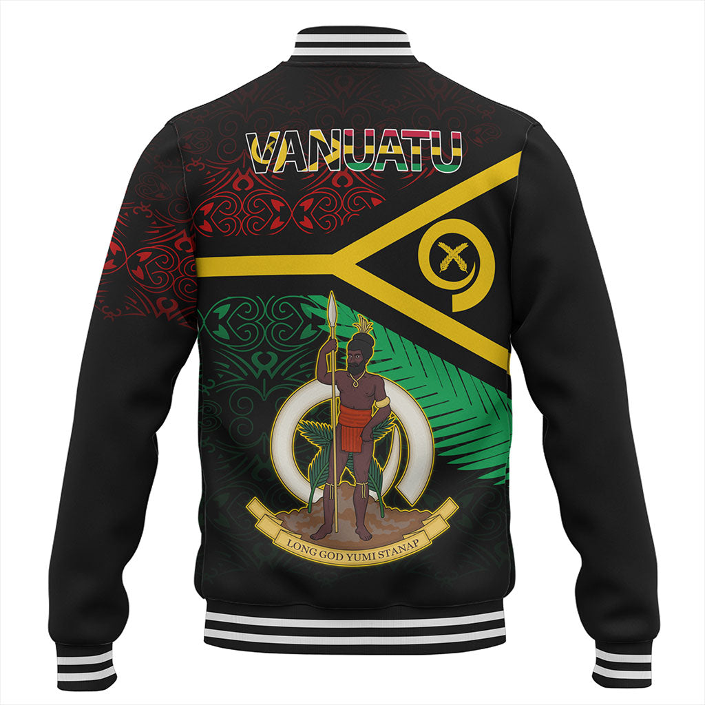 Vanuatu Baseball Jacket Melanesia Tribal Pattern