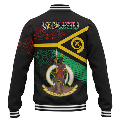 Vanuatu Baseball Jacket Melanesia Tribal Pattern