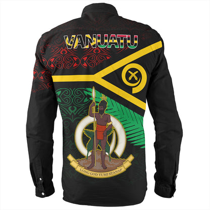Vanuatu Long Sleeve Shirt Melanesia Tribal Pattern