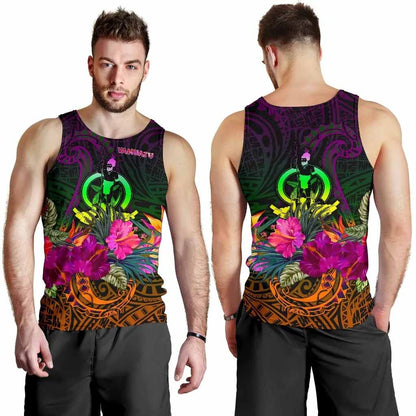 Vanuatu Men Tank Top - Summer Hibiscus