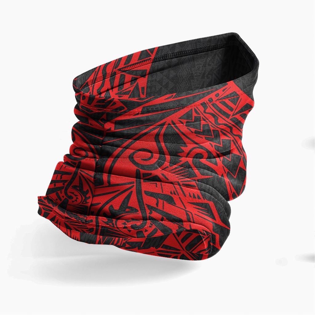 Vanuatu Neck Gaiter - Polynesian Pattern Red