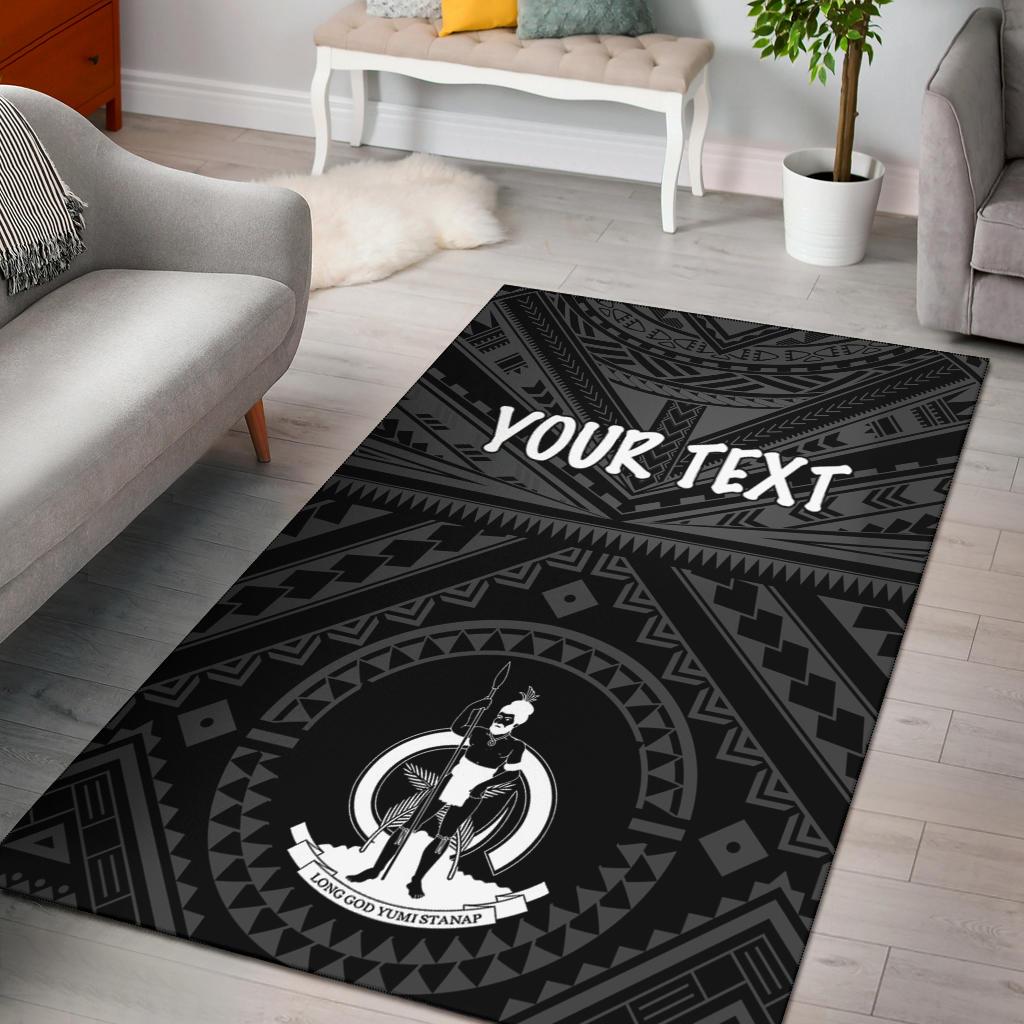Vanuatu Personalised Area Rug - Vanuatu Seal With Polynesian Tattoo Style