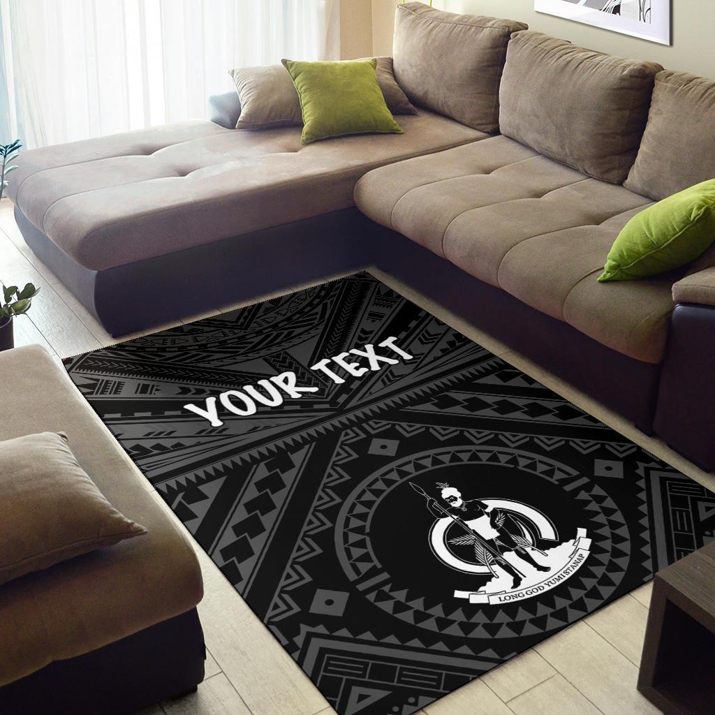 Vanuatu Personalised Area Rug - Vanuatu Seal With Polynesian Tattoo Style