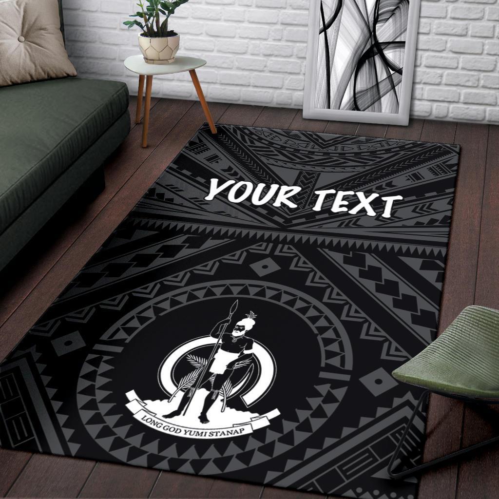 Vanuatu Personalised Area Rug - Vanuatu Seal With Polynesian Tattoo Style