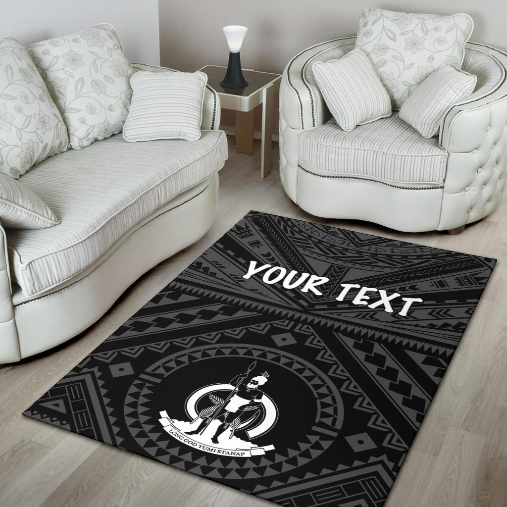 Vanuatu Personalised Area Rug - Vanuatu Seal With Polynesian Tattoo Style
