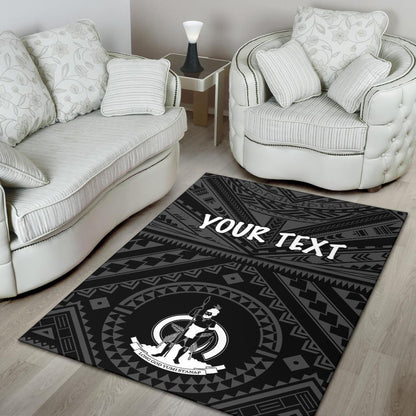 Vanuatu Personalised Area Rug - Vanuatu Seal With Polynesian Tattoo Style