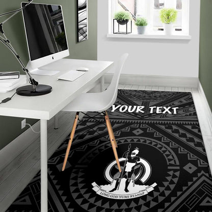 Vanuatu Personalised Area Rug - Vanuatu Seal With Polynesian Tattoo Style