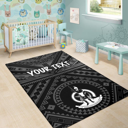 Vanuatu Personalised Area Rug - Vanuatu Seal With Polynesian Tattoo Style