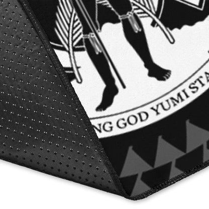 Vanuatu Personalised Area Rug - Vanuatu Seal With Polynesian Tattoo Style