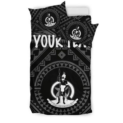 Vanuatu Personalised Bedding Set - Vanuatu Seal With Polynesian Tattoo Style