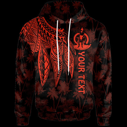Vanuatu Personalised Hoodie - Polynesian Wings (Red)