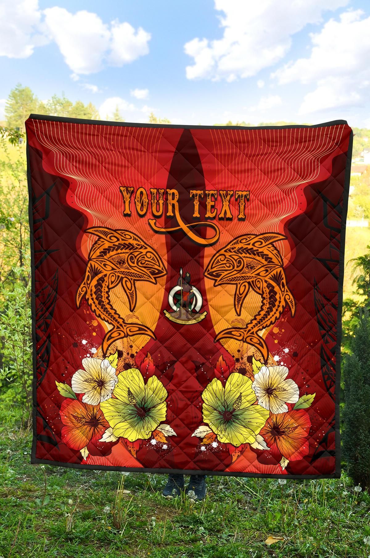 Vanuatu Personalised Premium Quilt - Tribal Tuna Fish