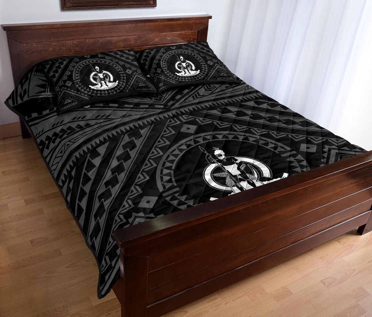 Vanuatu Personalised Quilt Bed Set - Vanuatu Seal With Polynesian Tattoo Style