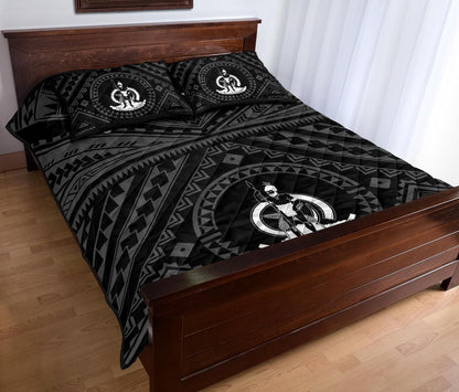 Vanuatu Personalised Quilt Bed Set - Vanuatu Seal With Polynesian Tattoo Style