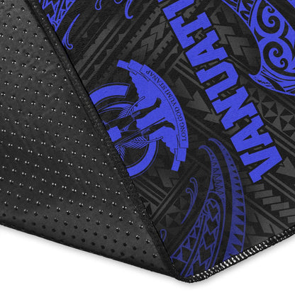 Vanuatu Polynesian Area Rug - Blue Tribal Wave