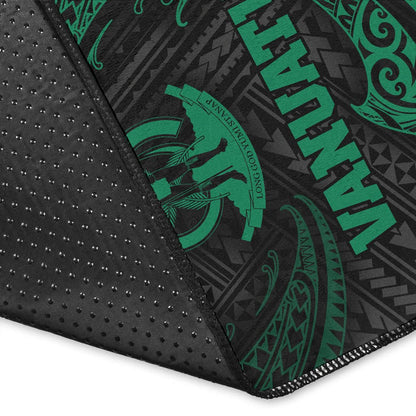 Vanuatu Polynesian Area Rug - Green Tribal Wave