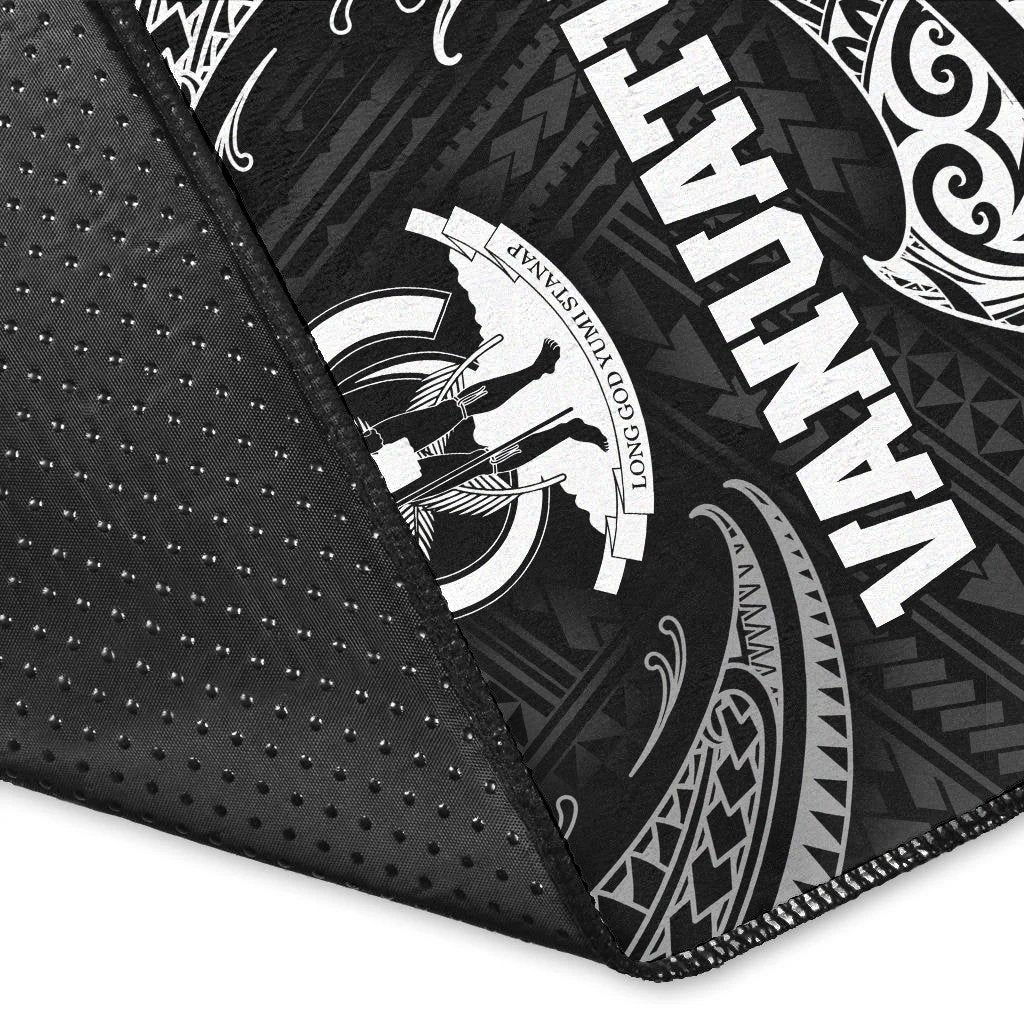 Vanuatu Polynesian Area Rug - White Tribal Wave