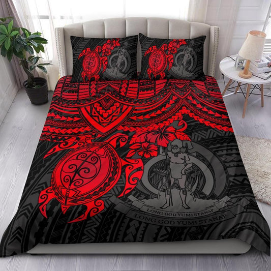 Vanuatu Polynesian Duvet Cover Set - Red Turtle