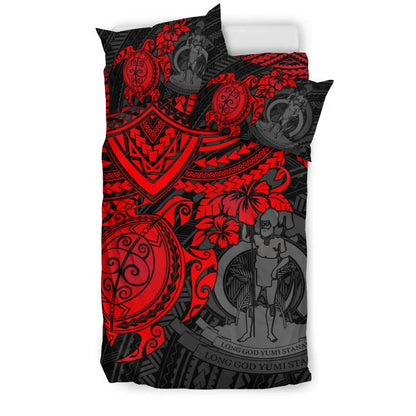 Vanuatu Polynesian Duvet Cover Set - Red Turtle