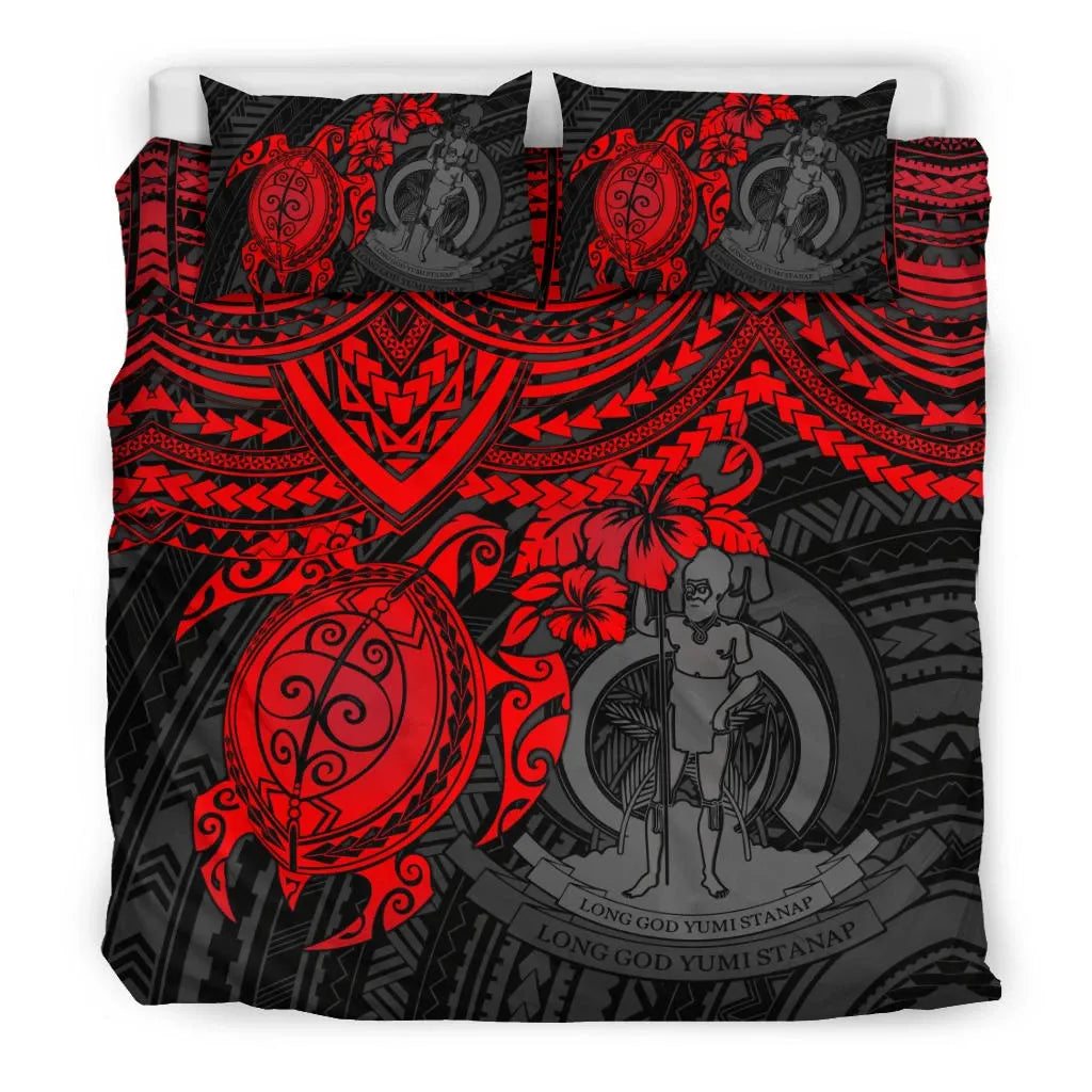 Vanuatu Polynesian Duvet Cover Set - Red Turtle