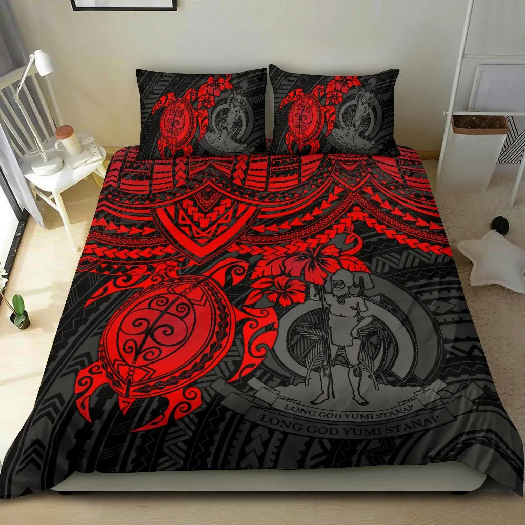 Vanuatu Polynesian Duvet Cover Set - Red Turtle