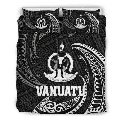Vanuatu Polynesian Bedding Set - White Tribal Wave