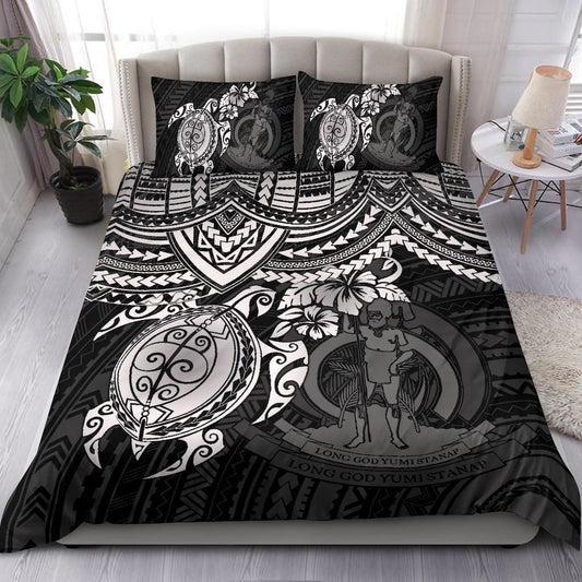 Vanuatu Polynesian Duvet Cover Set - White Turtle