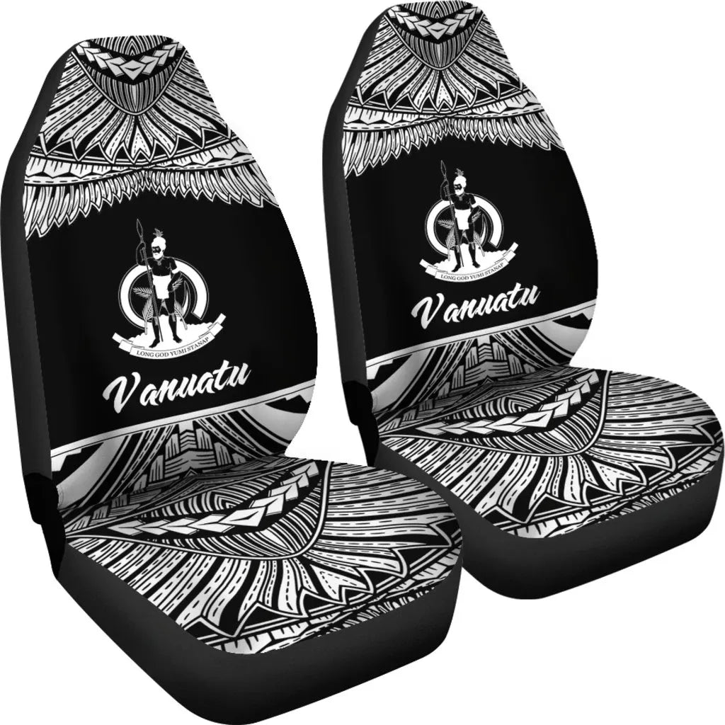 Vanuatu Polynesian Car Seat Covers - Pride White Version