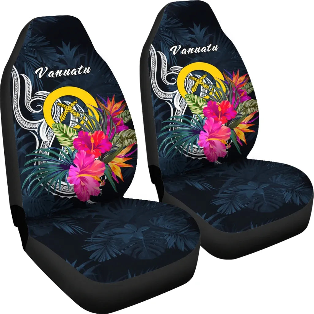 Vanuatu Polynesian Car Seat Covers - Tropical Flower