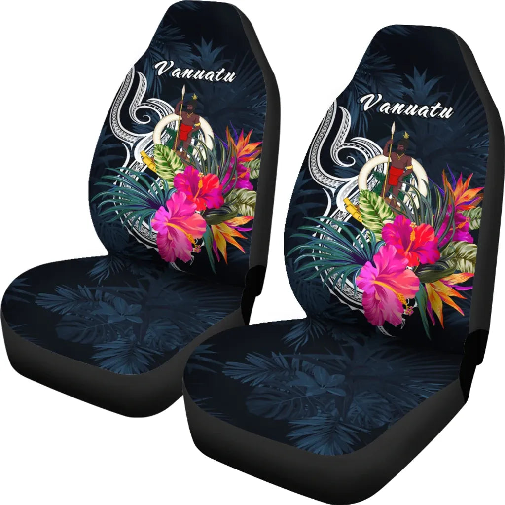 Vanuatu Polynesian Car Seat Covers - Tropical Flower