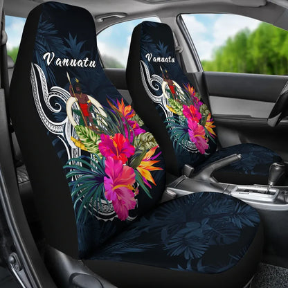 Vanuatu Polynesian Car Seat Covers - Tropical Flower