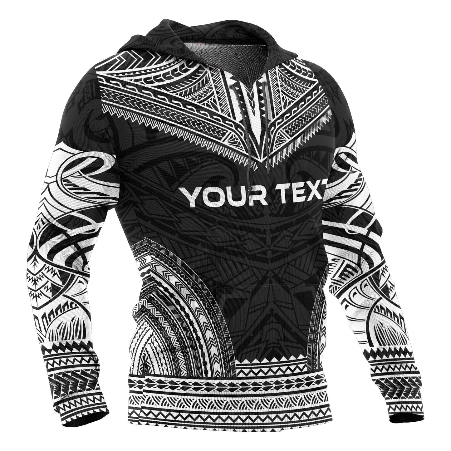 Vanuatu Polynesian Chief Custom Personalised Hoodie - Black Version
