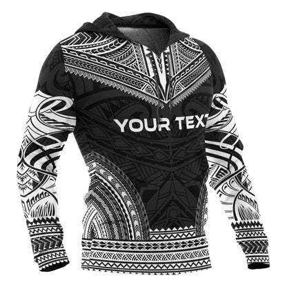 Vanuatu Polynesian Chief Custom Personalised Hoodie - Black Version