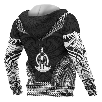 Vanuatu Polynesian Chief Custom Personalised Hoodie - Black Version
